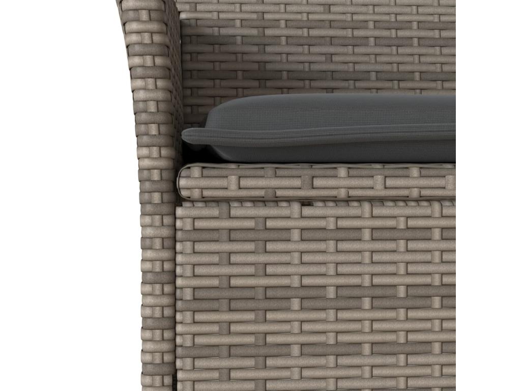 Lysvia set with 3 grey rattan and glass cushions AGGE42999