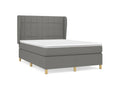 Lysvia bed base with mattress, dark grey, 140x190 cm, fabric, YDZM68356