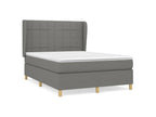 Lysvia bed base with mattress, dark grey, 140x190 cm, fabric, YDZM68356