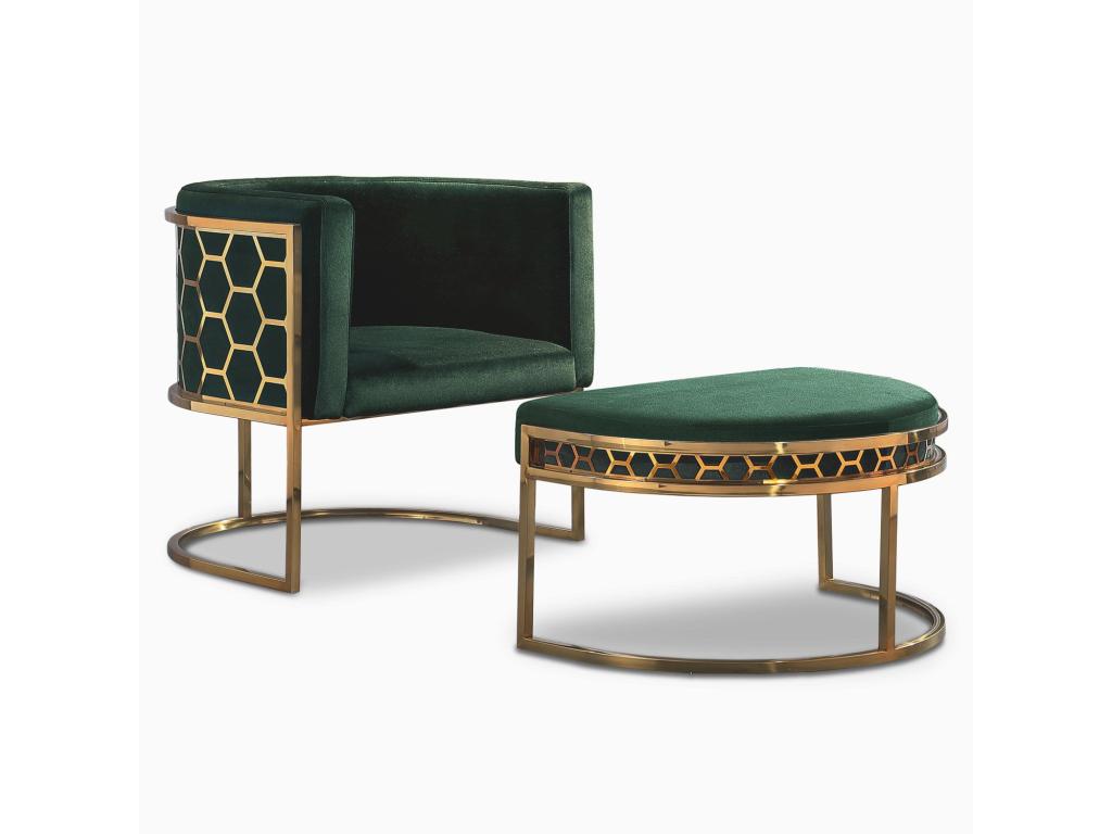 Lysvia Round Design Armchair 75cm Green BXHK99180