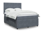Lysvia bed base and mattress, Dark Grey 140x200cm Velvet SSSF81342