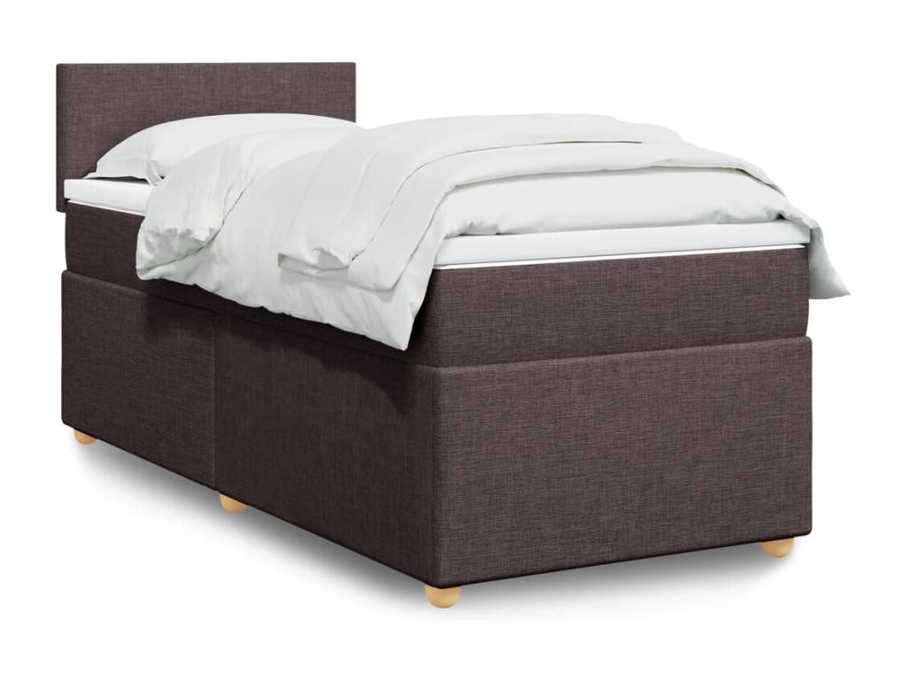 Lysvia bed base with dark brown mattress 100x200 cm NPJA66145