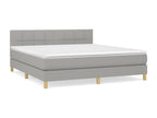 Upholstered bed base with mattress, light grey, 180x200cm, fabric DCHT78371