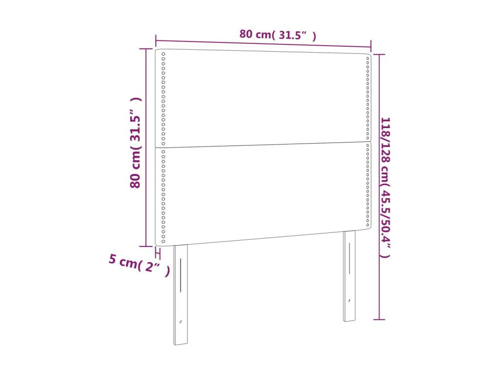 Dark Blue LED Headboard 80x5x118/128 cm Velvet UYCL70301