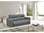 2-seater convertible sofa in heather grey fabric, sleeping area 140x190 cm - Lysvia AXSO13908
