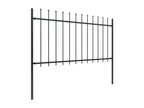 Garden fence with spear-shaped top, steel, 5.1 x 1 m, black, IYYG72980