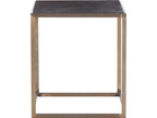 Lysvia - Antique Brass/Walnut Side Table JFWI50105
