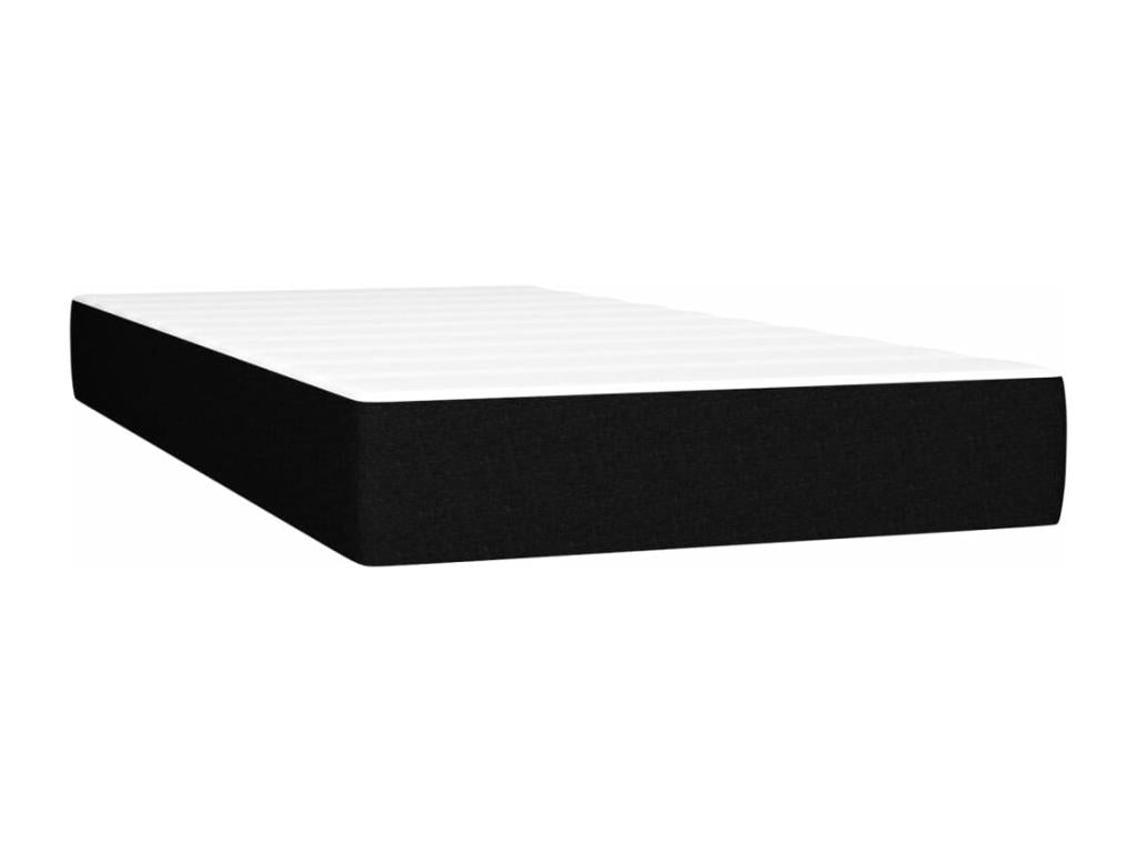Upholstered bed base with mattress, black, 200x200 cm, fabric WYTK88804