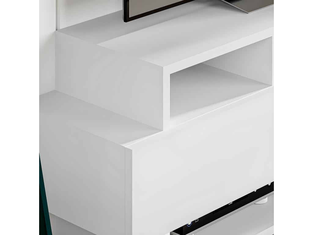 TV stand with 2 doors, white - length 125 x depth 32 x height 42 cm CZWV81501
