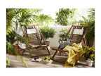 Set of 2 solid wood deck chairs with white fabric cushions, Lysvia RUSI54661