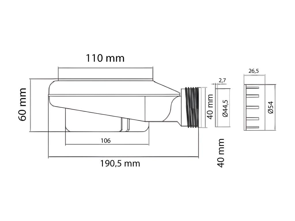 Extra-flat 100x190 cm PURE shower tray in beige slate-effect resin with stainless steel grate CAKN47269