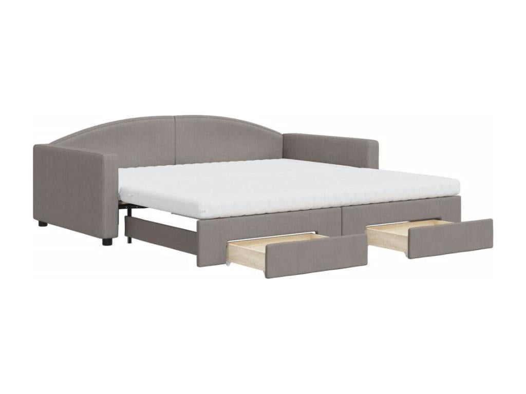 Daybed with pull-out bed and drawers 100x200 cm fabric VNOF24804