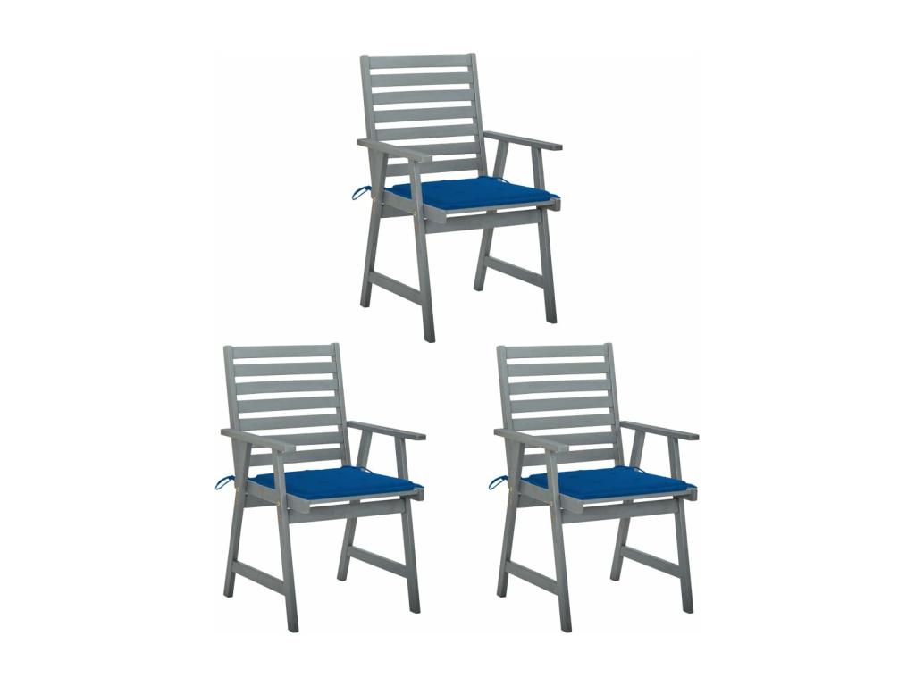 3-piece outdoor dining chairs with solid cushions NZEP44032