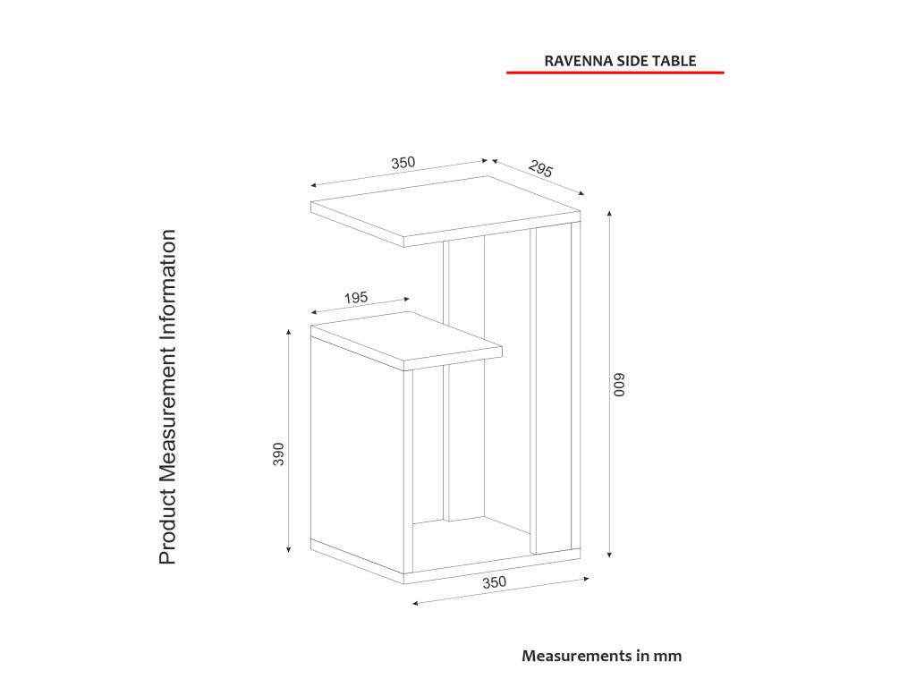 Modern living room side table, white, gold, black, 29.5x60x35 cm UOVS89212