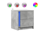 Bedside cabinets and LED Lysvières 2 pcs concrete grey SMPV24394