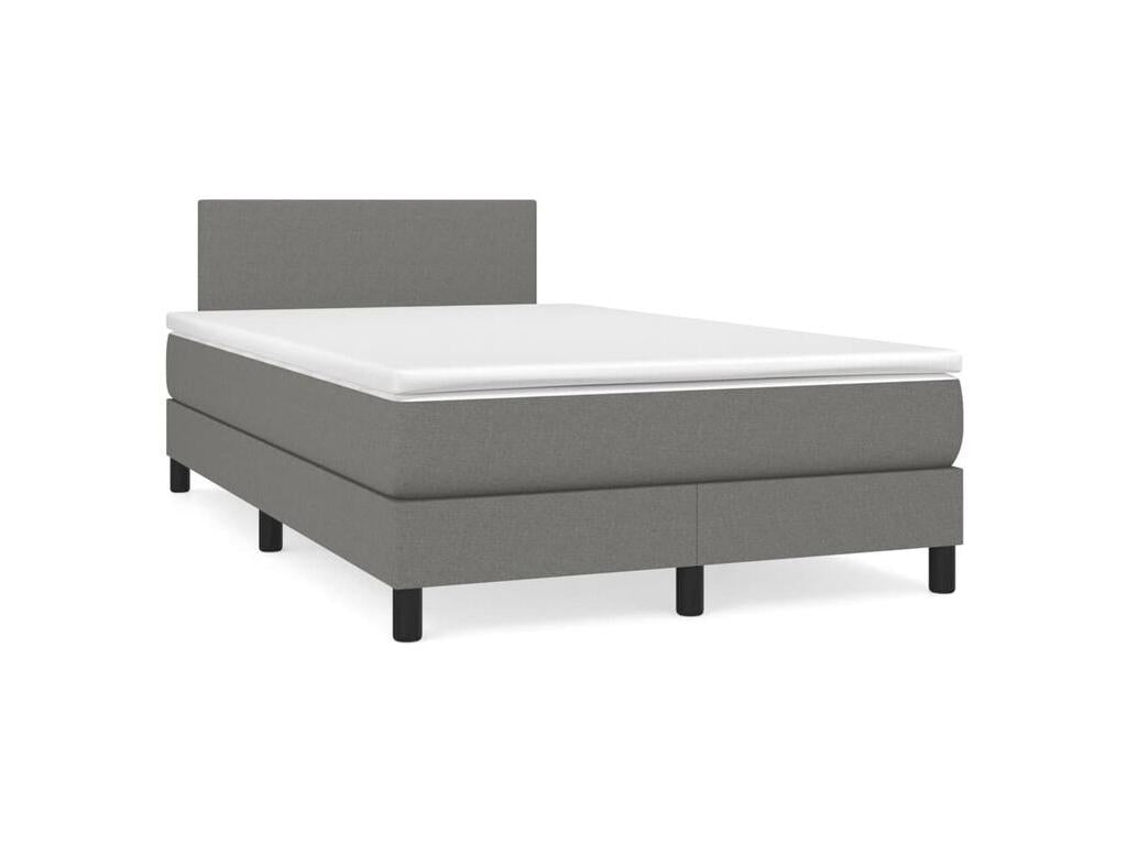 Bed base with mattress, Dark Grey 120x200 Fabric ZJUW91786