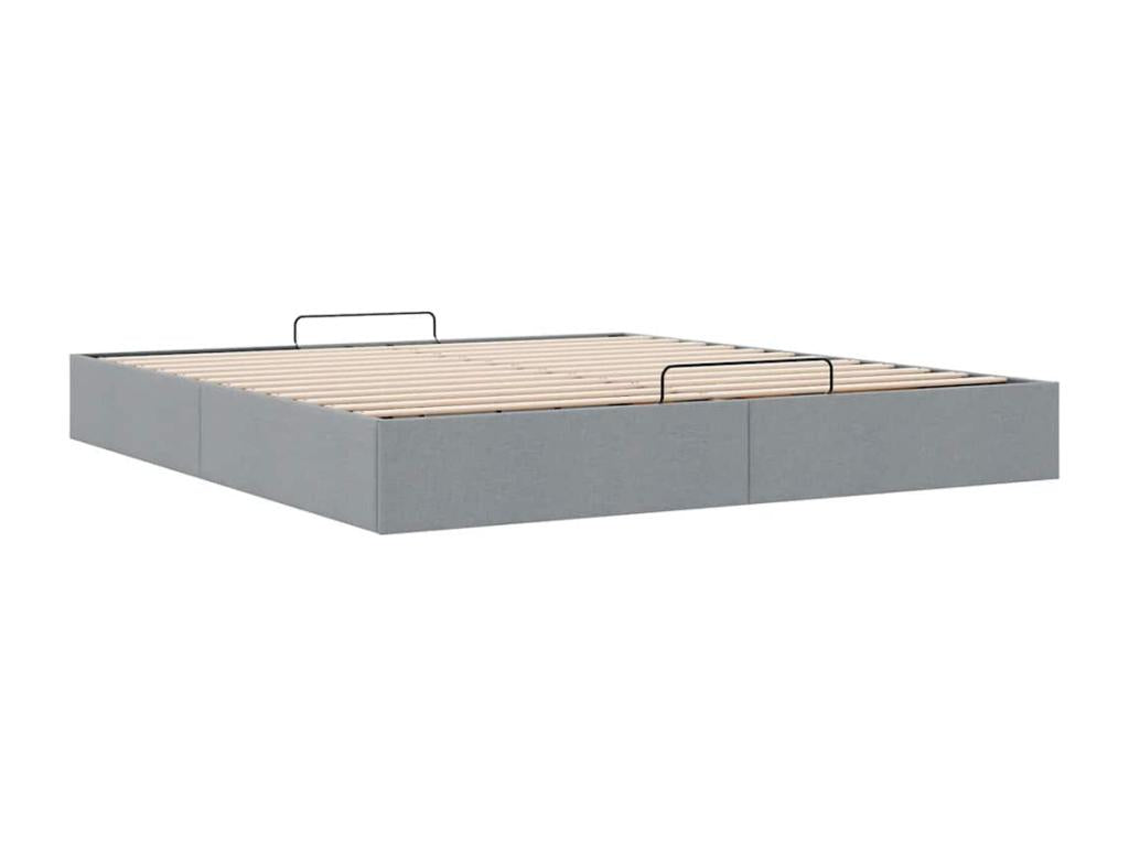Ottoman bed frame without mattress, light grey, 200x200 cm, fabric TWHA82327