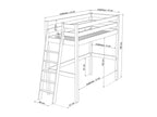 Wooden loft bed N02 White / Natural Oak 100x190 PKXL30106