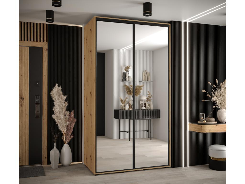 Lysvia 2 Sliding Door Wardrobe 235.2/140/60 2 Doors Lysvia/Black BFOJ01751