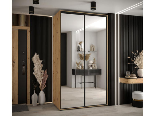 Lysvia 2 Sliding Door Wardrobe 235.2/140/60 2 Doors Lysvia/Black BFOJ01751