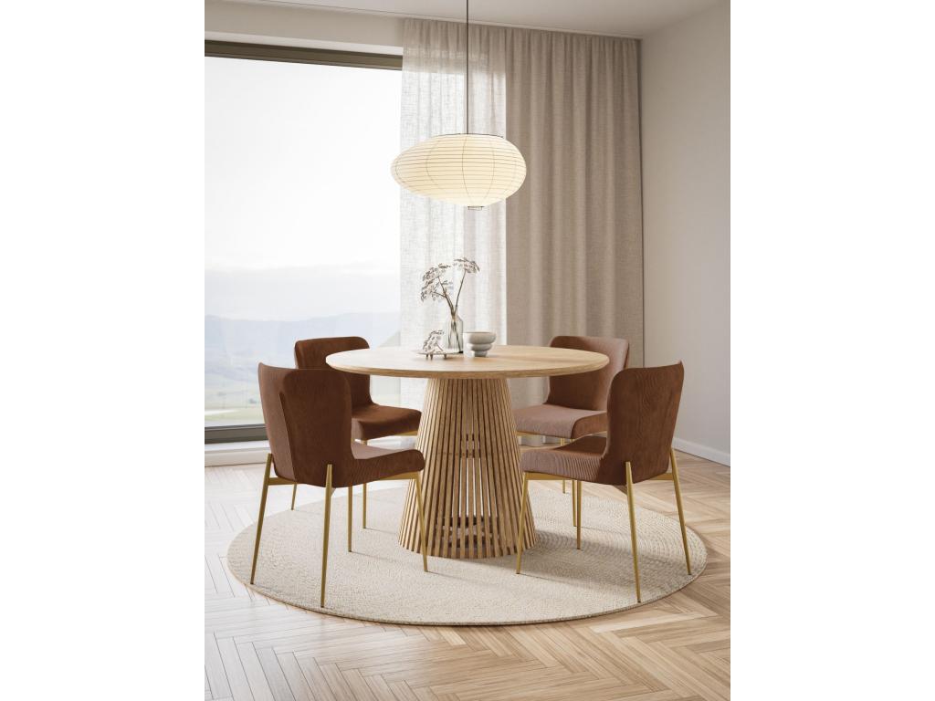 Chair - in copper corduroy - gold metal legs - NEW AHFT43635