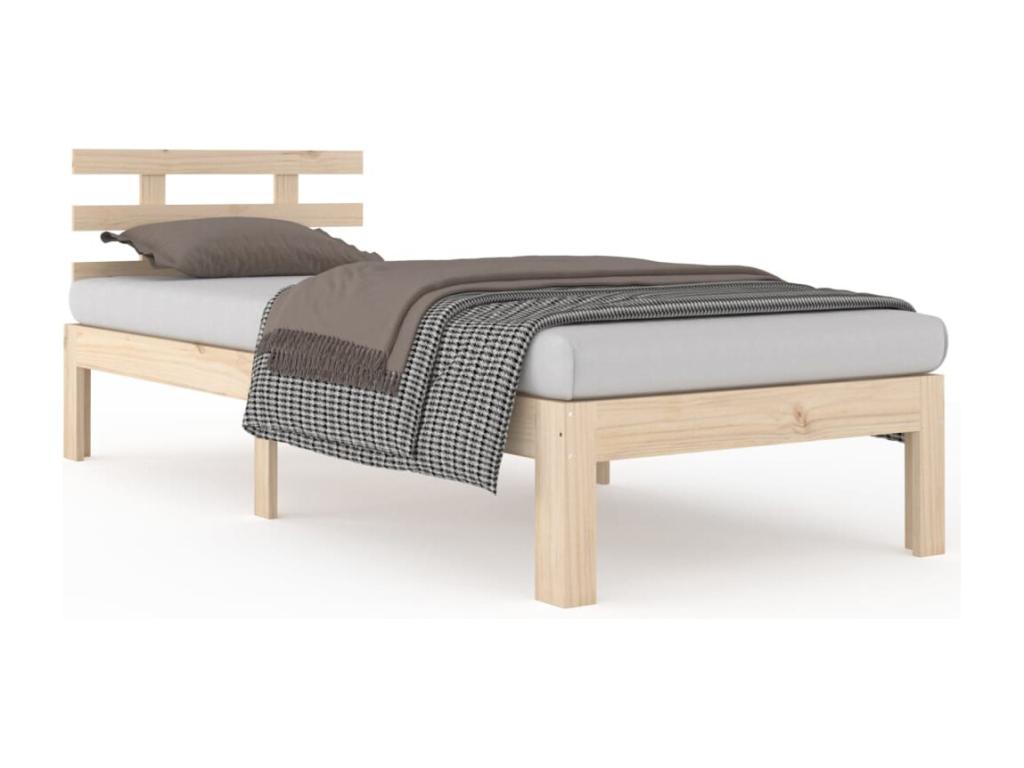 Solid wood bed frame without mattress, 100x200 cm, FQHU85838