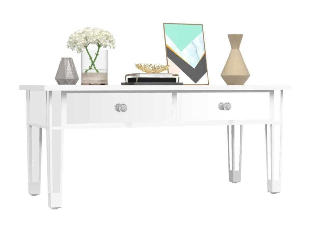 Coffee table with mirror, 106x45x45 cm, engineered wood and glass, WWRS97333