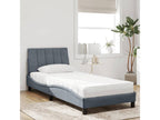 Bed with dark grey mattress 90x190 cm velvet ESGN83504