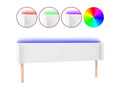 White LED Headboard 183x16x78/88 cm Faux Leather EDHU11458