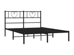 Metal bed frame with black headboard 150x200 cm AISH48530
