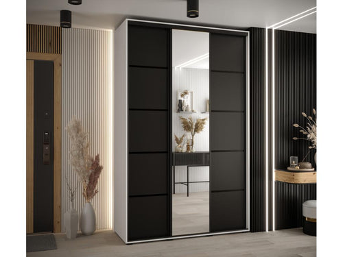 Lysvia 5 Sliding Door Wardrobe 235.2/150/60 3 Doors White/Black/Black UUBA87505