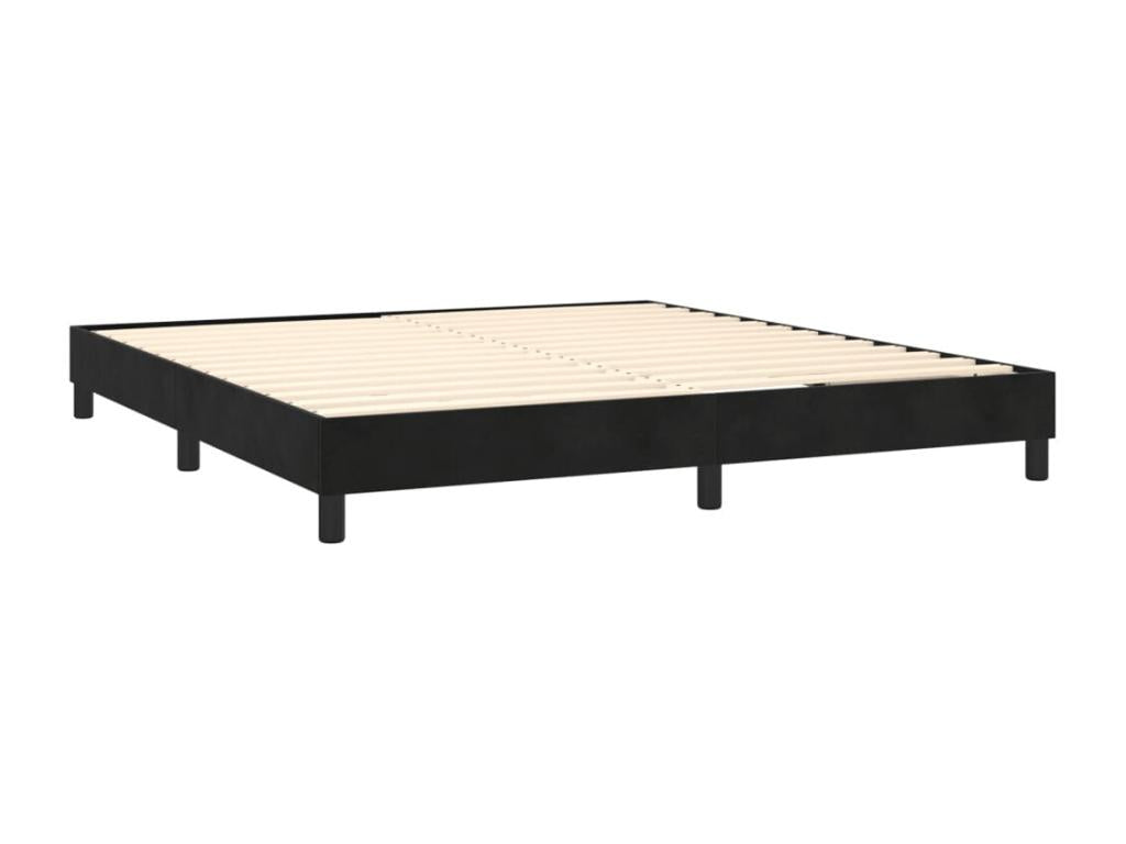 Lysvia bed base with mattress and LED lighting, black, 160x200 cm, PSSQ79809