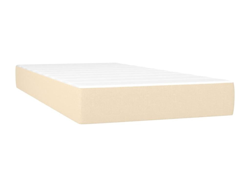Upholstered bed base with mattress, Cream, 80x200 cm, Fabric VANL39849