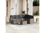 8-piece garden furniture set with grey resin wicker cushions ZOEN02267