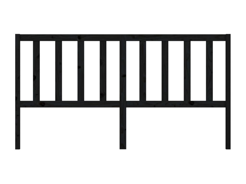 Black Headboard 186x4x100 Solid Pine Wood 3 KJKL62270