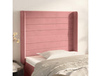 Headboard with wings, Pink, 93x16x118-128 cm, Velvet, SCEM07185