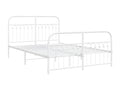 Metal bed frame with white headboard/footboard 140x190cm HMTF26363