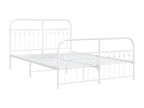 Metal bed frame with white headboard/footboard 140x190cm HMTF26363