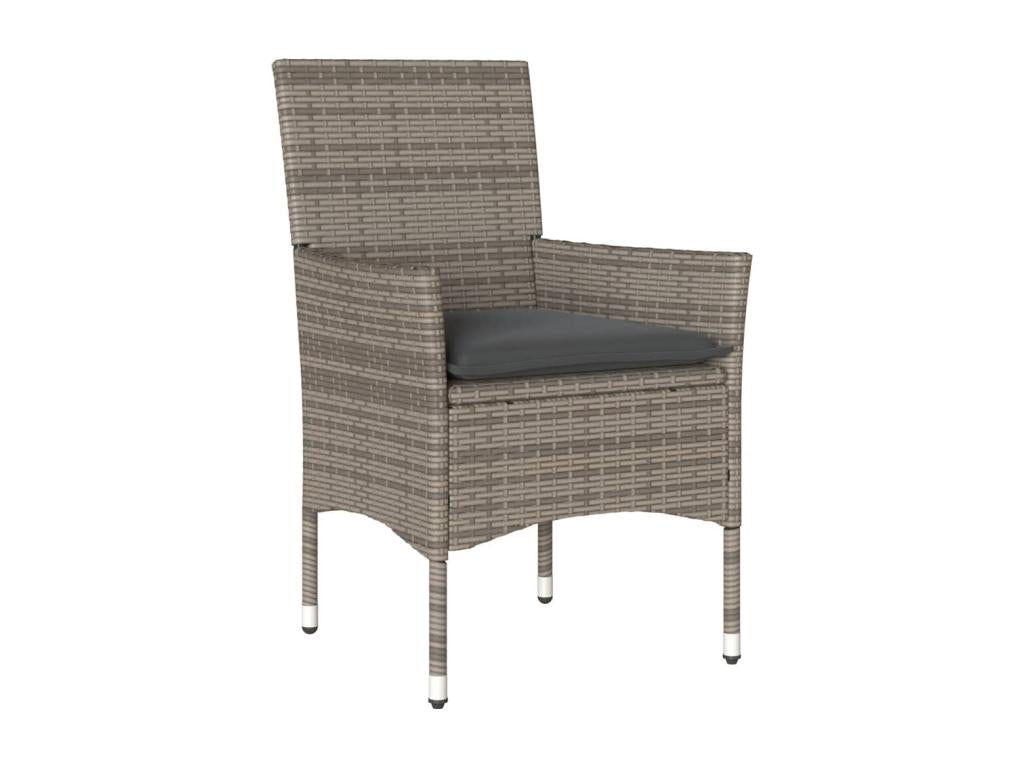 Lysvia set with 3 grey rattan and glass cushions AGGE42999