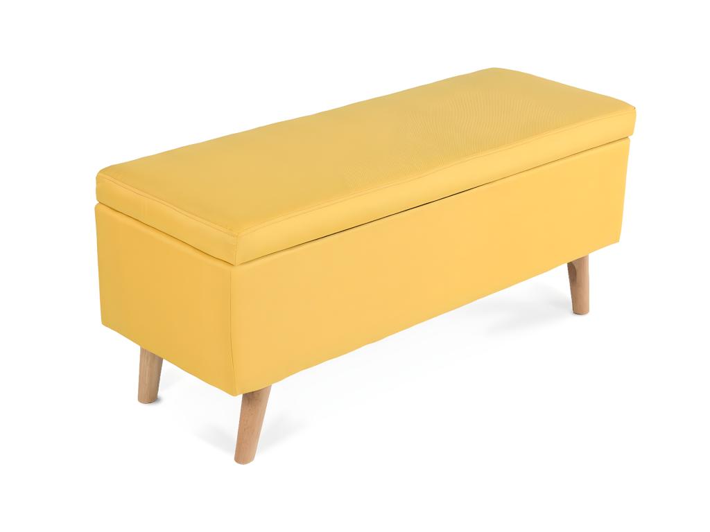 Scandinavian-style storage bench in yellow fabric ZTYC92953