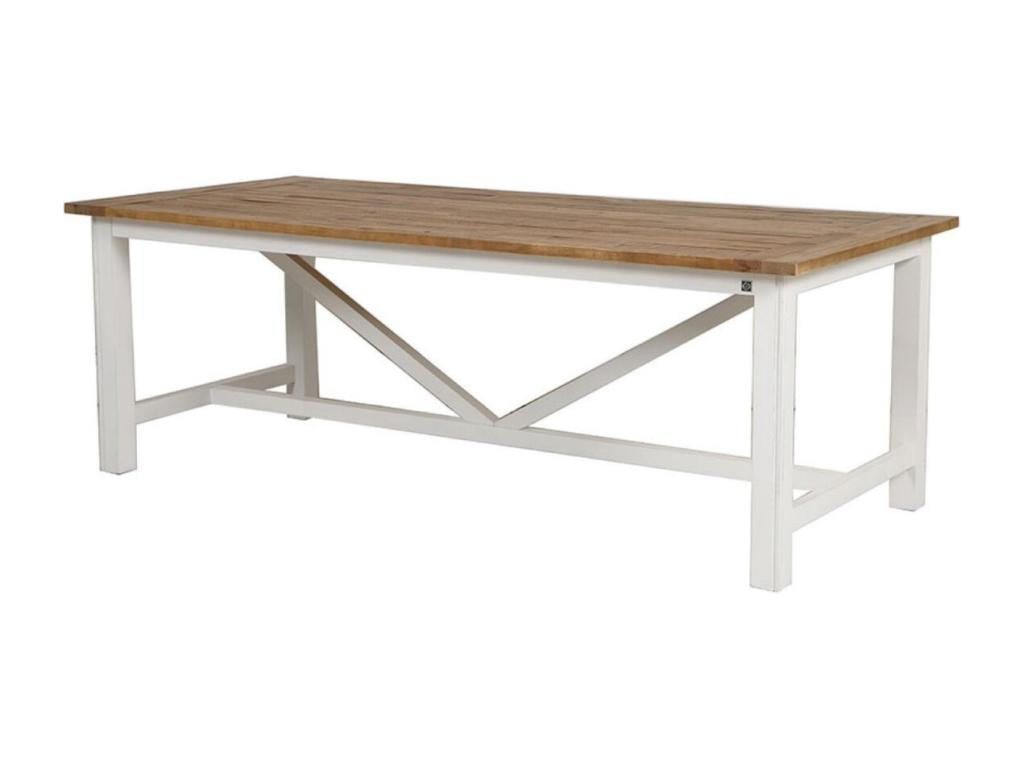 White Wooden Rectangular Table - Rivages Lysvia MDWJ91416