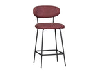 Lysvia - Set of 2 fabric and metal bar stools, 66cm high - Bordeaux HBSI21120