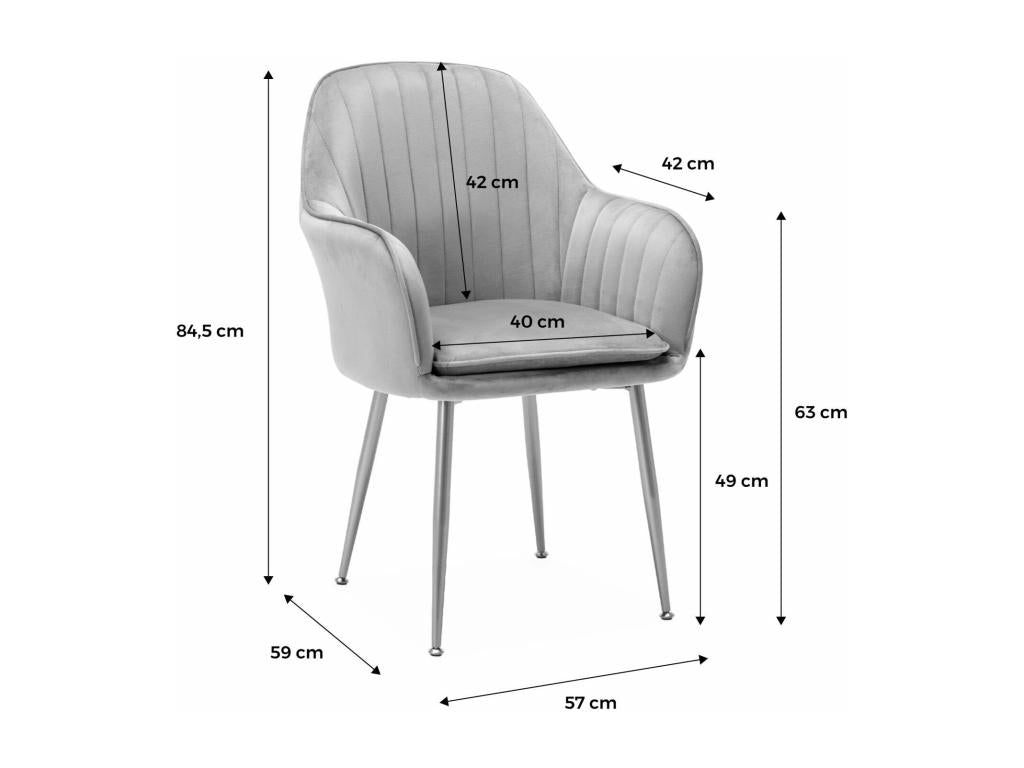 Armchair in old rose velvet with gold metal legs - Shella W 58 x D 58 x H 85 ASLO95188