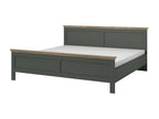 Adult bed 140x200 Elariva collection - Khaki green color and oak effect finish RAAJ22850