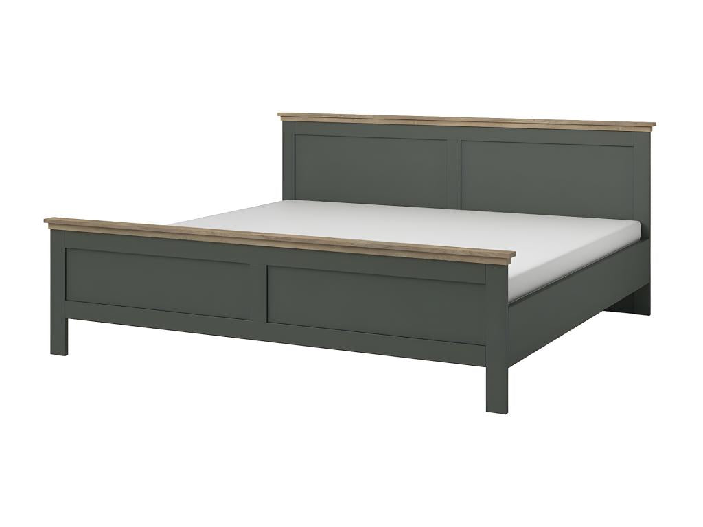 Adult bed 140x200 Elariva collection - Khaki green color and oak effect finish RAAJ22850