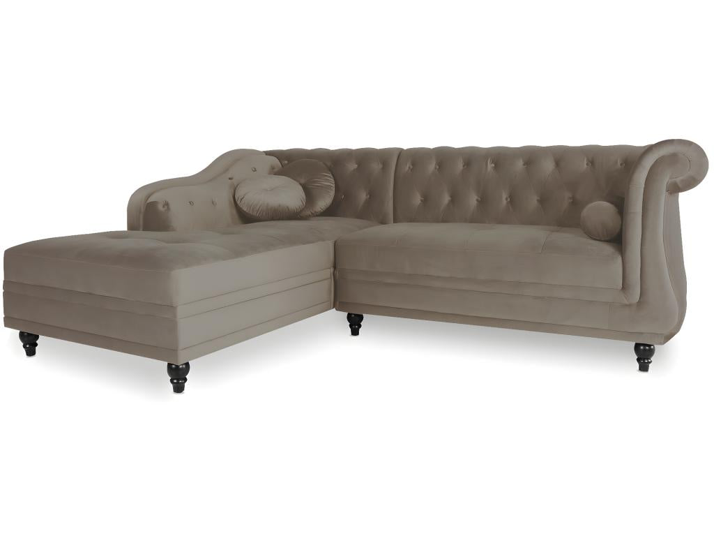 Lysvia Left-Hand Corner Sofa in Velvet, Lysvia Style, Lysvia HBNM37091