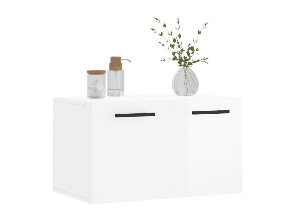 Wall cabinet, glossy white, 60x36.5x35 cm, engineered wood, JVOR97304