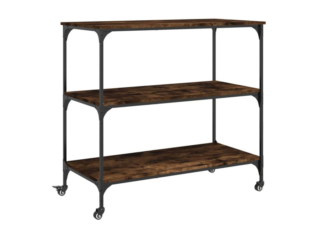 Smoked oak kitchen trolley 102x50x95 cm engineered wood JHLJ43941