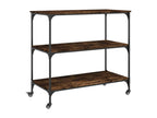 Smoked oak kitchen trolley 102x50x95 cm engineered wood JHLJ43941
