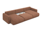 Elariva QGPB57389 Panoramic Corner Sofa Bed in Textured Fabric - Terracotta